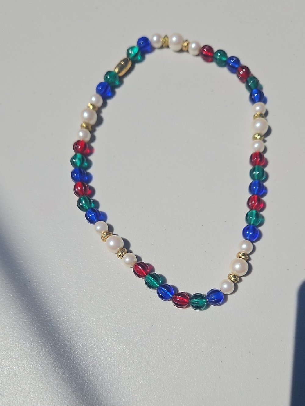 Multicolor Beaded Pearl Accent Necklace - Women Jewelry